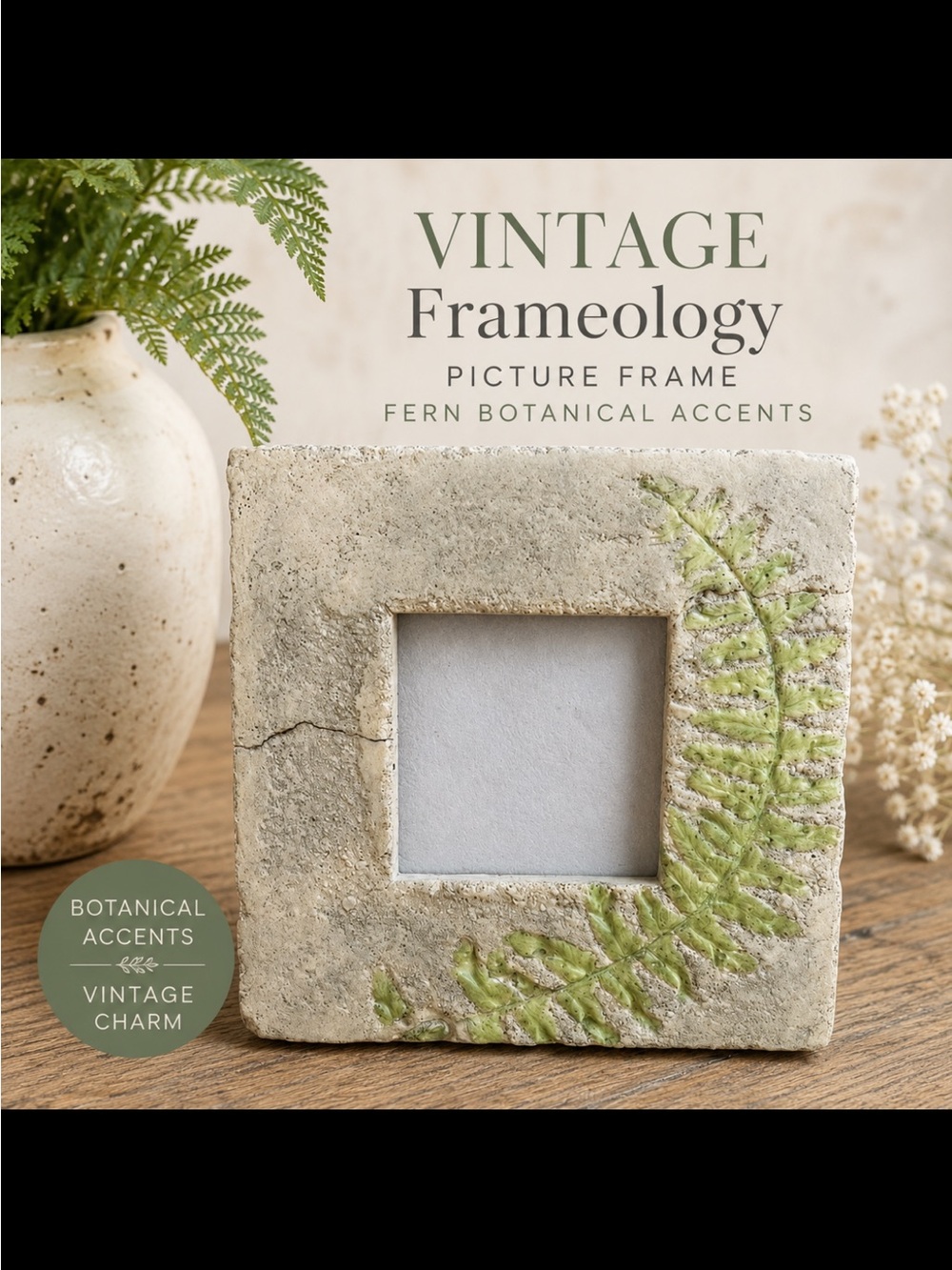 Vintage Frameology Picture Frame Fern Botanical Accents
